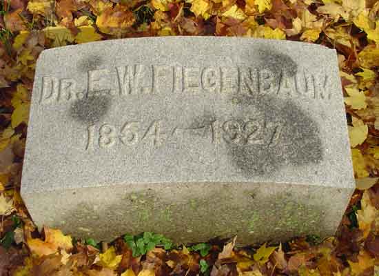 Grave marker of Dr. Edward William Fiegenbaum