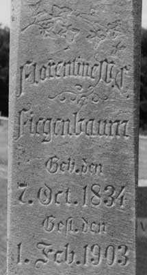 Detail of Wilhelmine Florentine Charlotte (Wehrmann) Fiegenbaum's gravestone