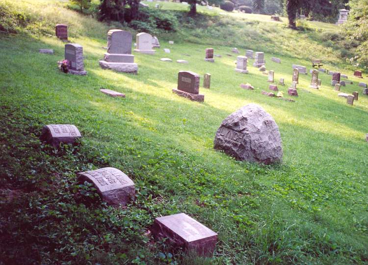 Photo of Lynch family graves in Edwardsville, Illinois