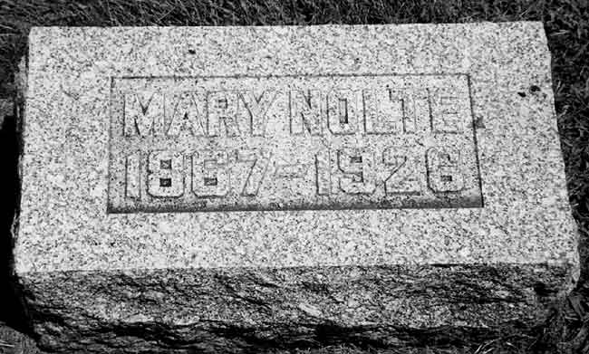 Gravestone of Mary (Fiegenbaum) Nolte