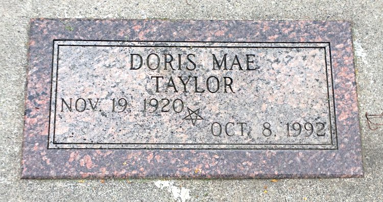 Gravestone of Doris Mae (Starkebaum) Taylor