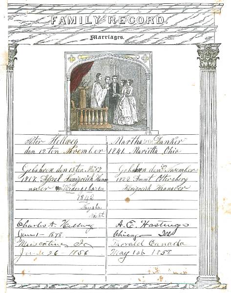 marriage records from the family bible