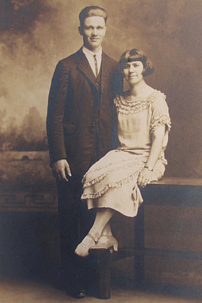 John Fiegenbaum and Katherine Maun pose in a studio portrait