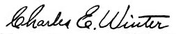 signature of Charles Edwin Winter which accompanied the published portrait